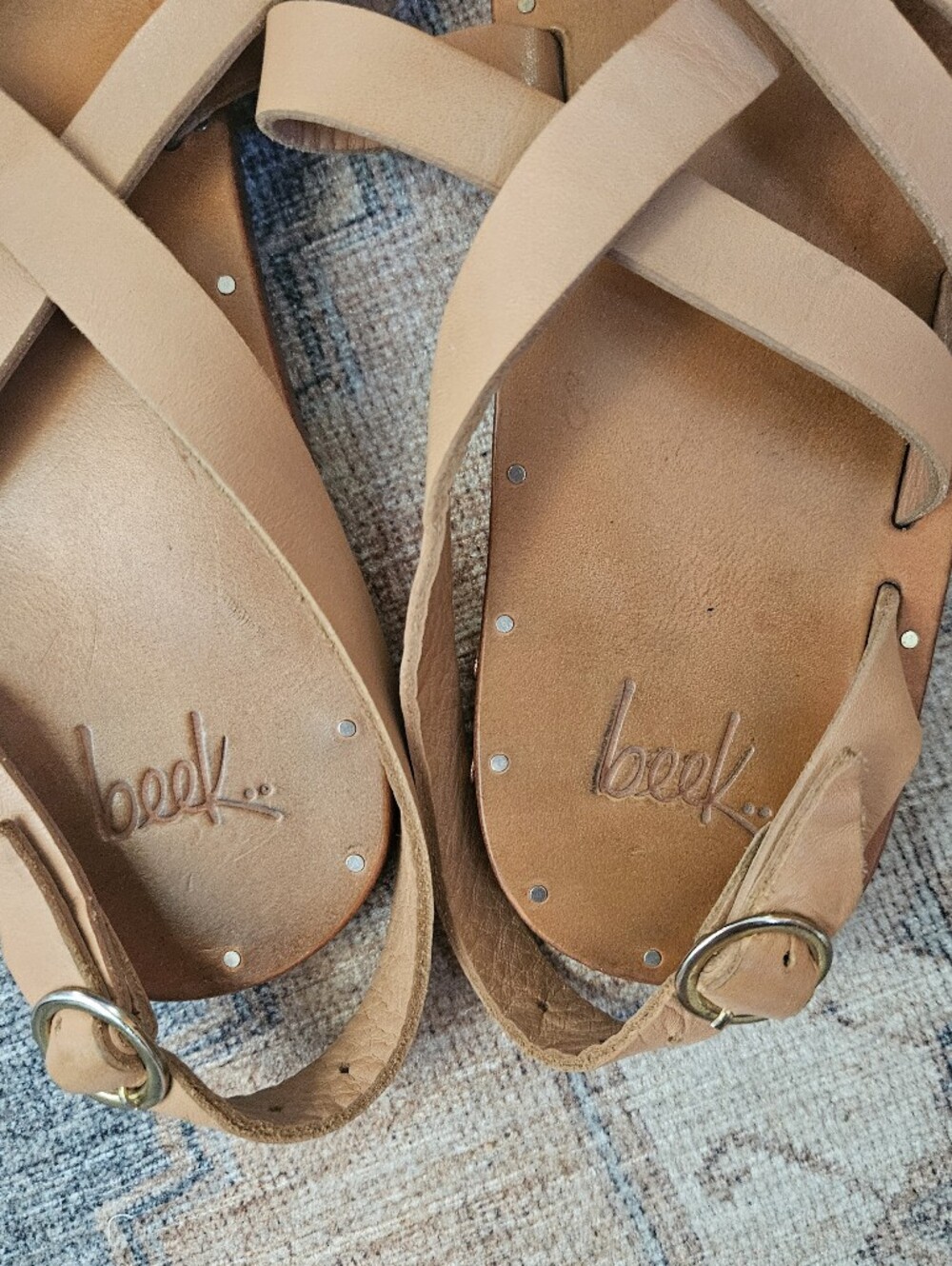 beek Tan Leather Multi-Strap Gannett Sandals - Picture 2 of 9